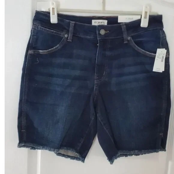 m jeans by Maurcies Size 12 Orginal Fit, Mid Rise, Bermuda, Dark Blue - Picture 1 of 4